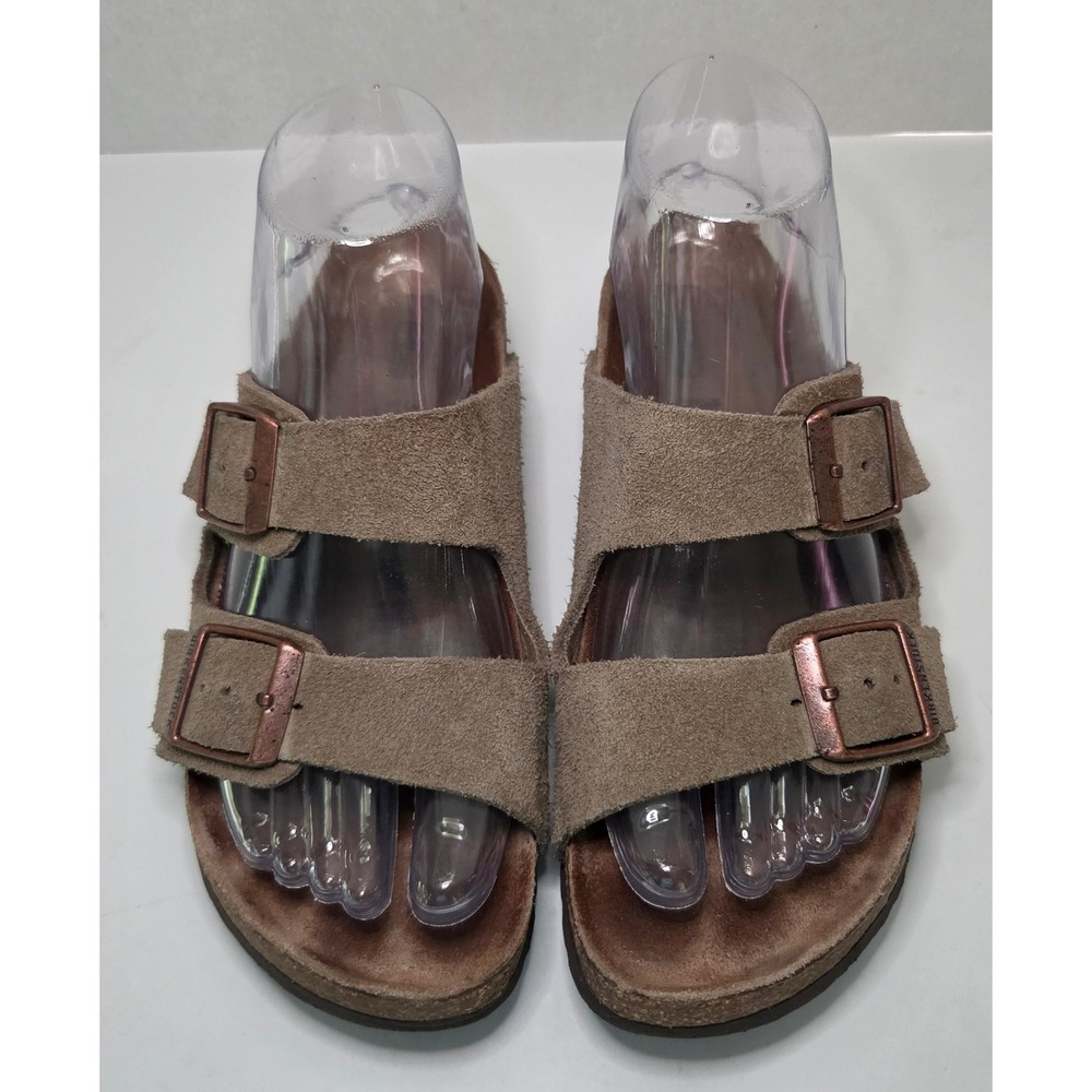 Birkenstock Arizona Soft Footbed Suede Taupe Sandals Womens 36/5-5.5 Narrow Fit